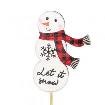 Sneeuwpopje van hout, Let it snow, 10cm